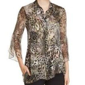 Elie Tahari Womens Layla XS Button Down Blouse